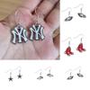 Steelers Heart Pendant Earrings With Crystals For Football Fans Women Jewelry