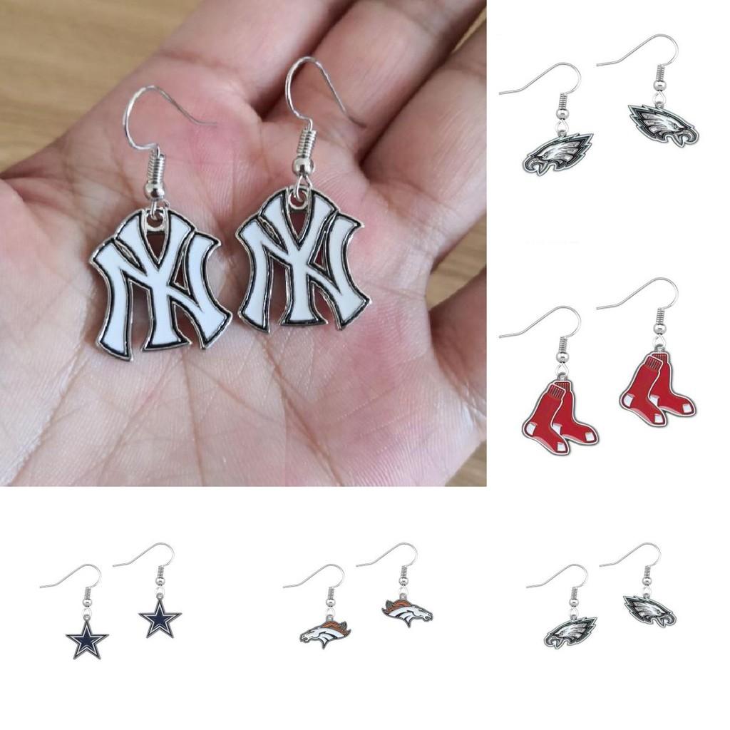 Steelers Heart Pendant Earrings With Crystals For Football Fans Women Jewelry