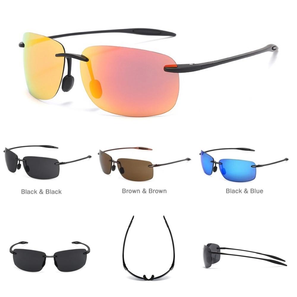 Oranger Classical Sports Sunglasses for Men Women Tr90 Rimless Sun Glasses Frame for Running Fishing Golf Surf Driving