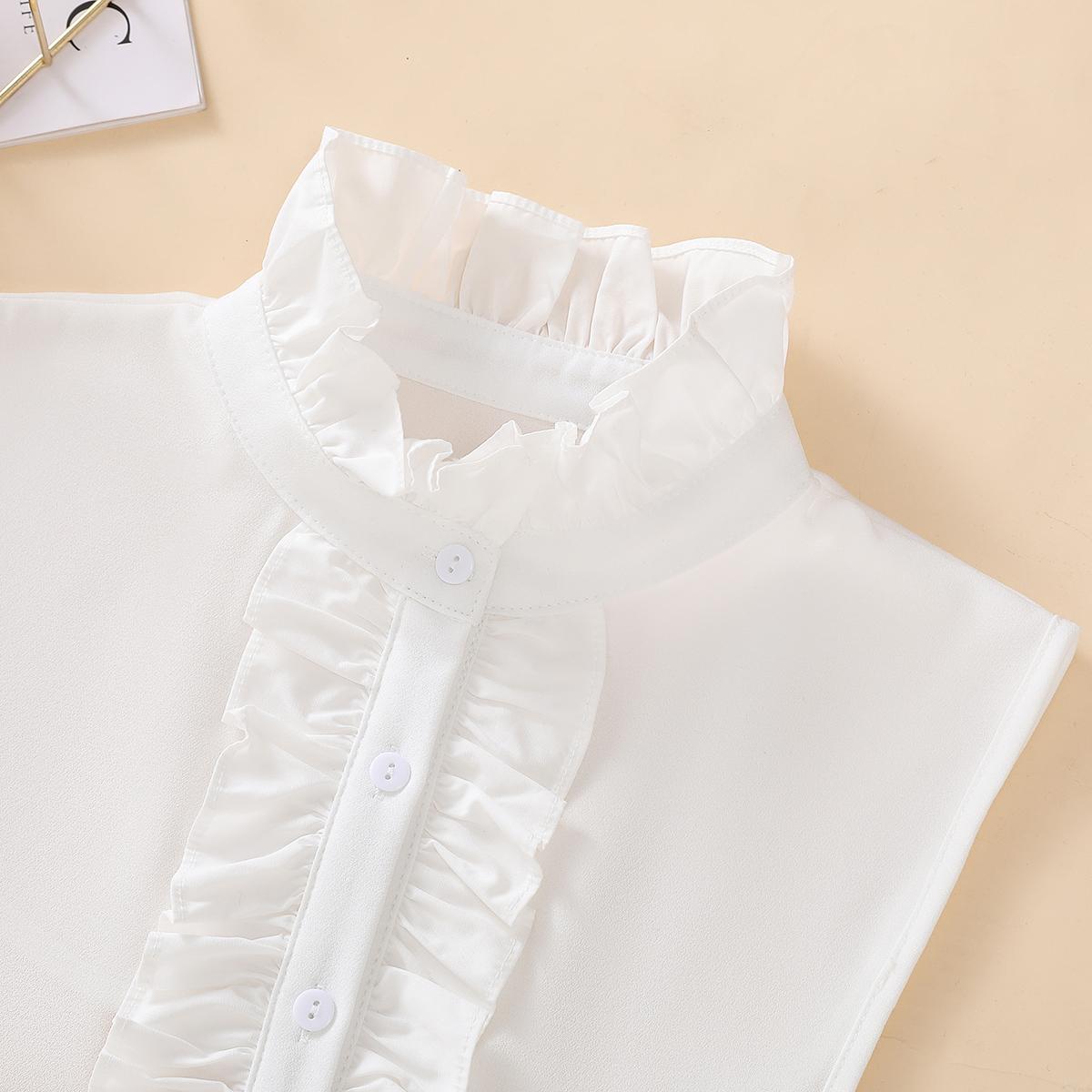 

Женский плиссированный стоячий воротник, накладной воротник, модный и элегантный стиль полурубашки, накладной воротник, универсальный съемный воротник