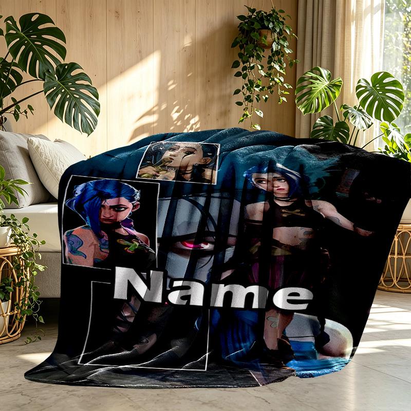 Custom Name Personalized Jinx Print Blanket, Home Decor, Bedroom, Sofa, Camping, Couch, Gifts for Birthday ChristmasEnthusiasts