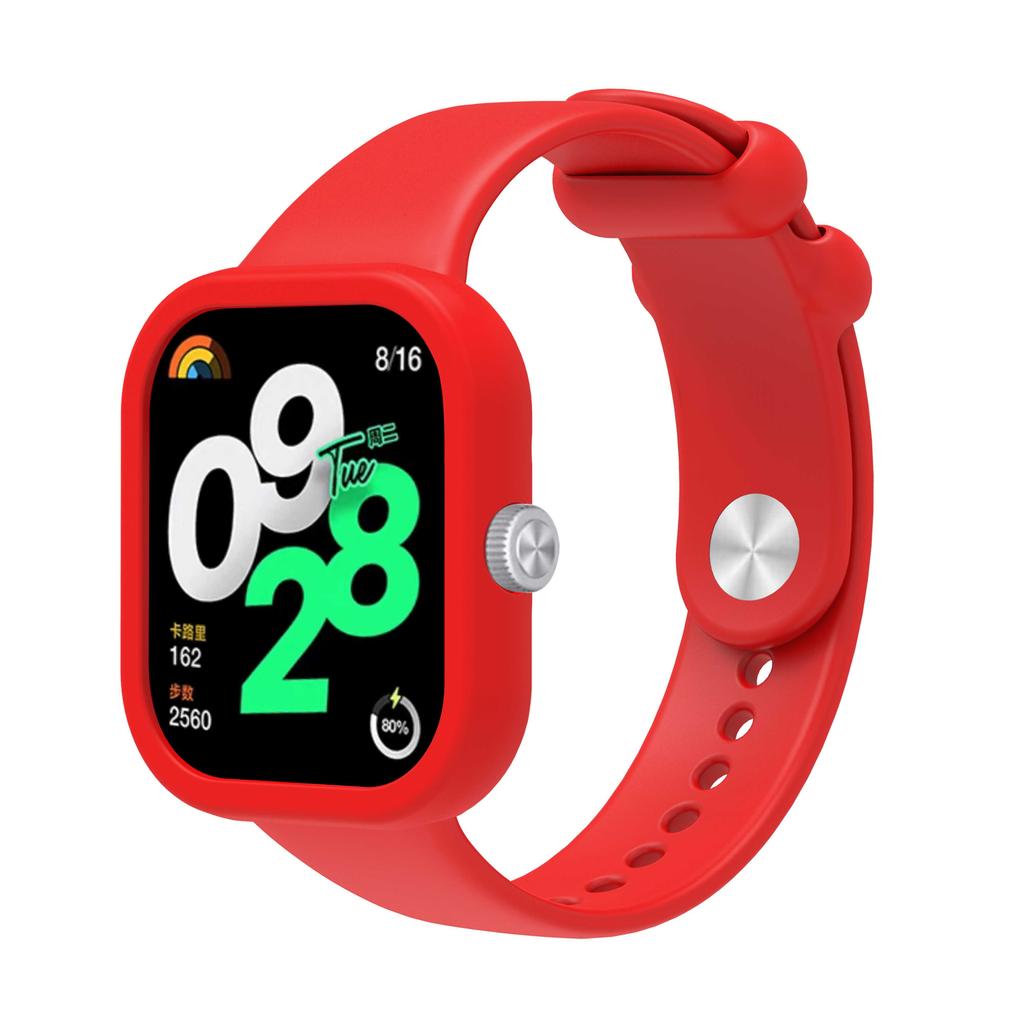 2 In 1 For Redmi Watch 5/4 Case + Strap High Quality Silicone Watch Protector Shell and Band All in One Color For Redmi Watch 4