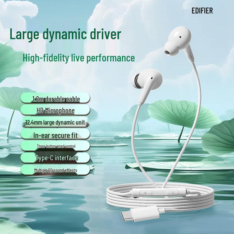 Edifier H230P Type-C In-Ear Wired Earphones with Gold Standard Certification, Durable Cable, and HD Microphone