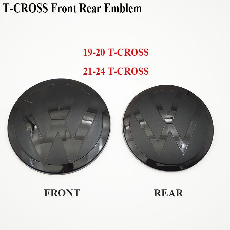 XJBRL1 For VW Volkswagen Jetta MK5 Golf VW T-CROSS ABS Mirror Black Emblem Car Front Grille Badge Rear Trunk Logo For Volkswagen VW 19-