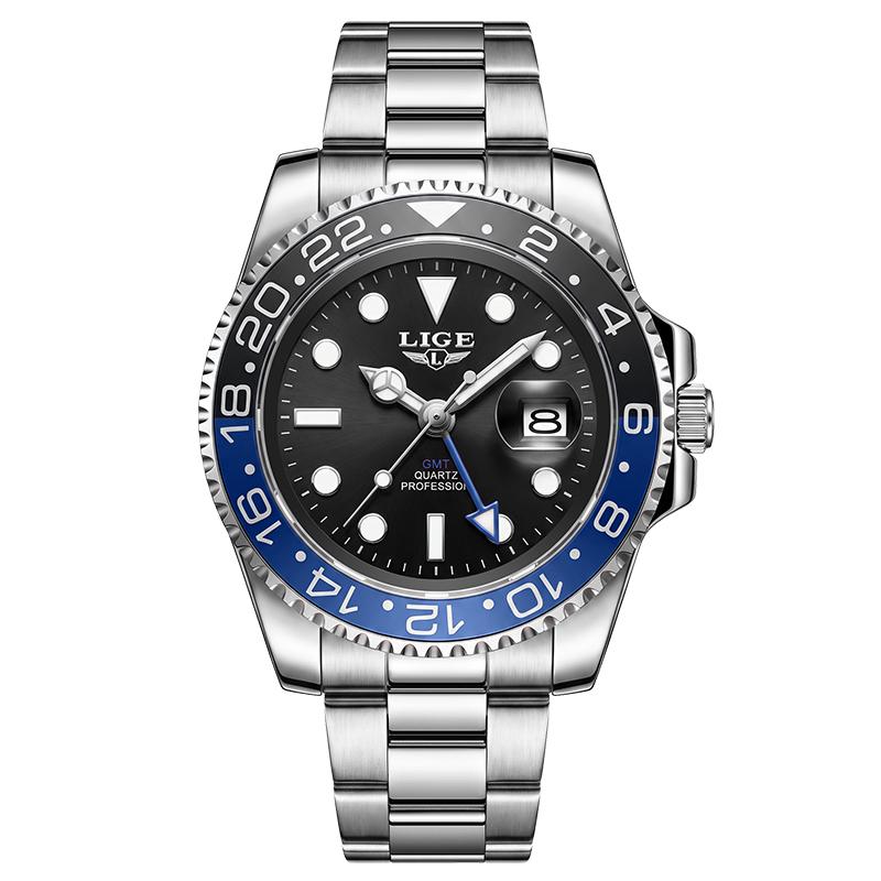 LIGE New Men's Quartz Watches Top Brand Luxury Stainless Steel Waterproof Luminous Date Business Mens Watches Relogio Masculino