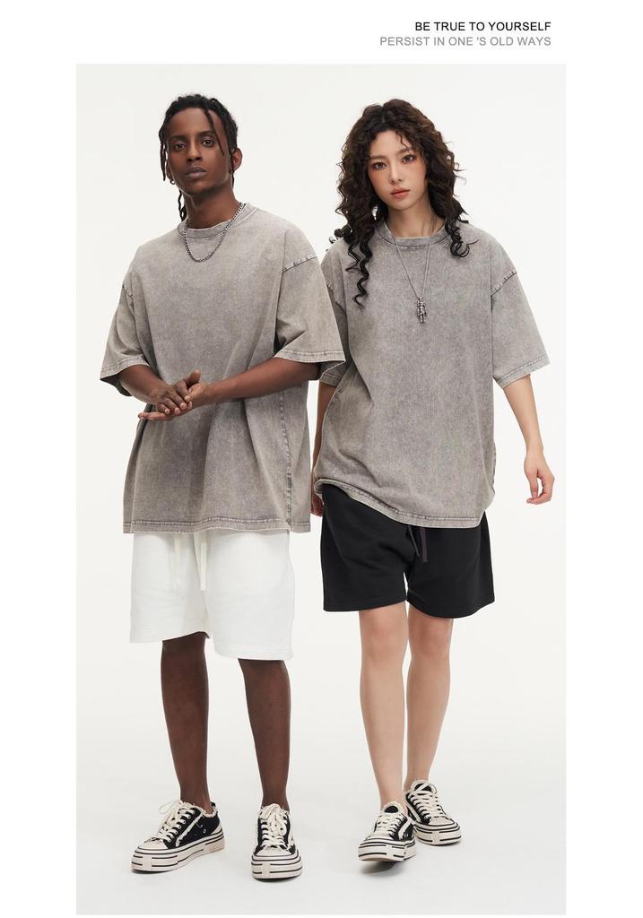 Hong Kong Style Retro Cotton Short Sleeve T-Shirt: Artistic & Trendy