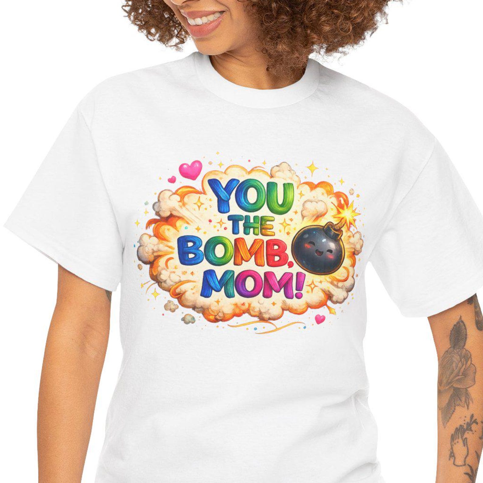 You The Bomb Mom T-Shirt | Colorful Bomb Graphic, Appreciation Tee S