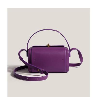 Damen Winter 2025 Brasilianisch Lila Boston Tasche: Kleine quadratische Box-Tasche, Hand-, Schulter-Messenger