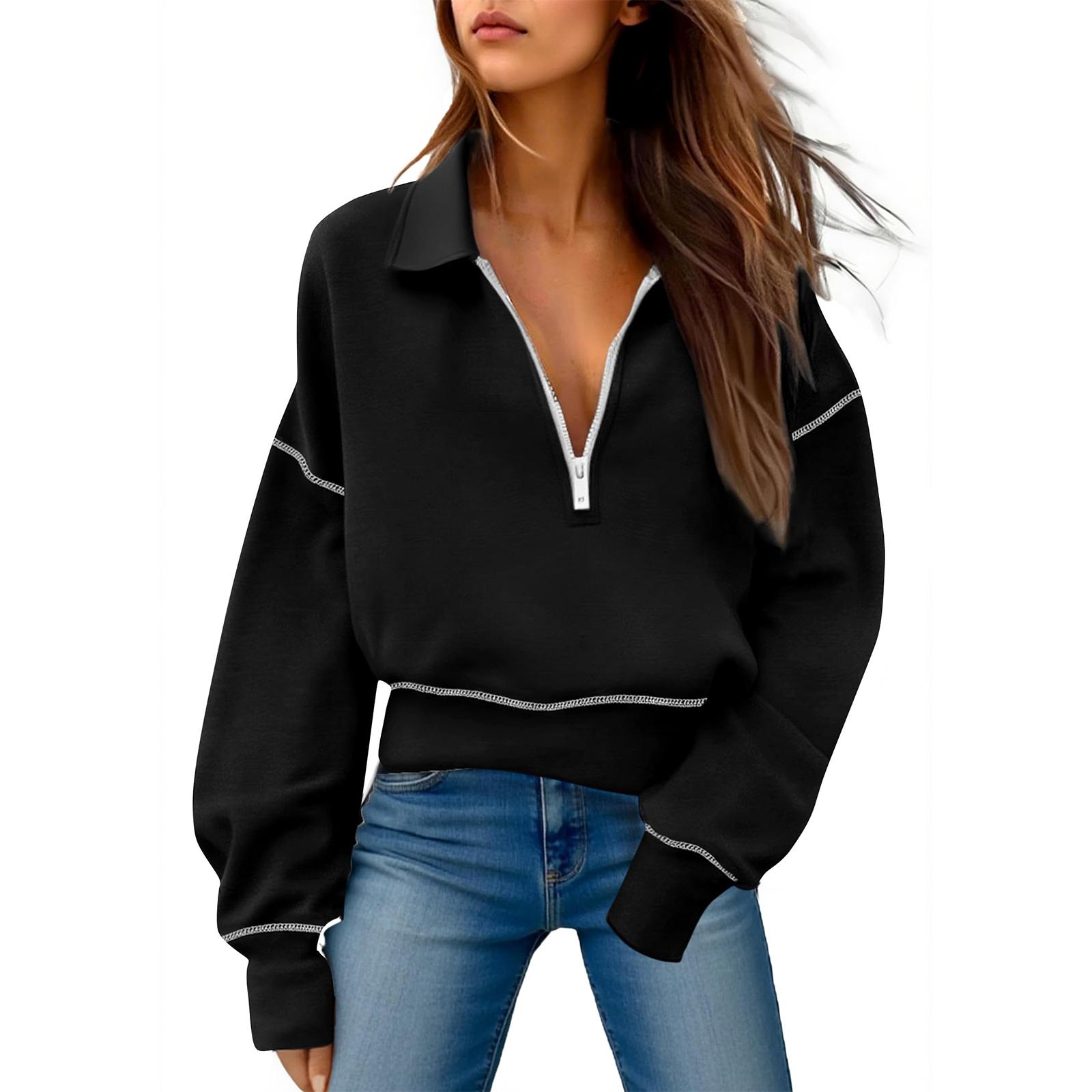 

Женские повседневные топы Модные топы с длинным рукавом L чёрный