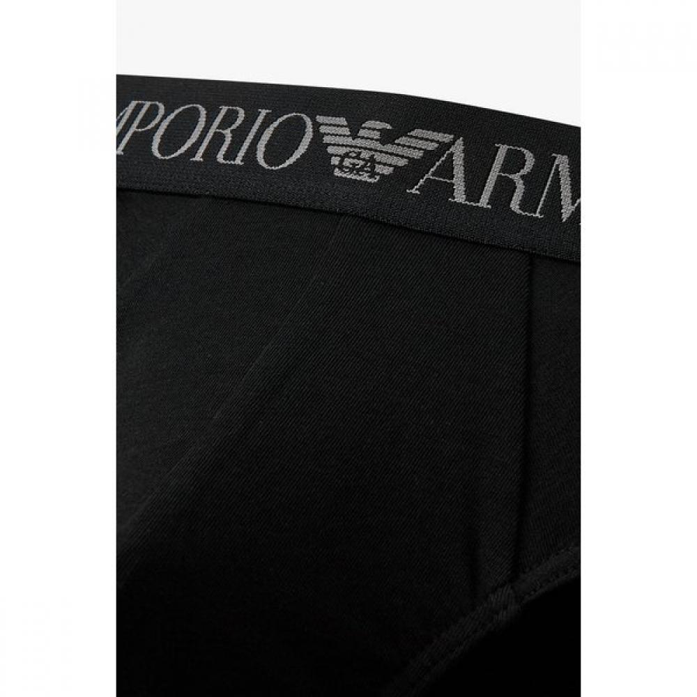 Emporio Armani Men S Solid Cotton Brief 2 pcS Set  Logo Patterned   Logo Banding