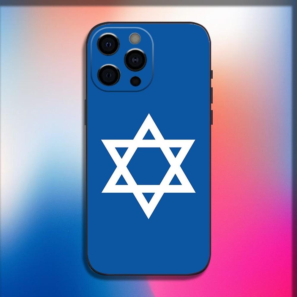 I-Israel Flag Emblem Phone Case For iPhone 16,15,14,13,12,11,Pro,X,XS,Max,XR,Plus,Mini Soft Black Cover