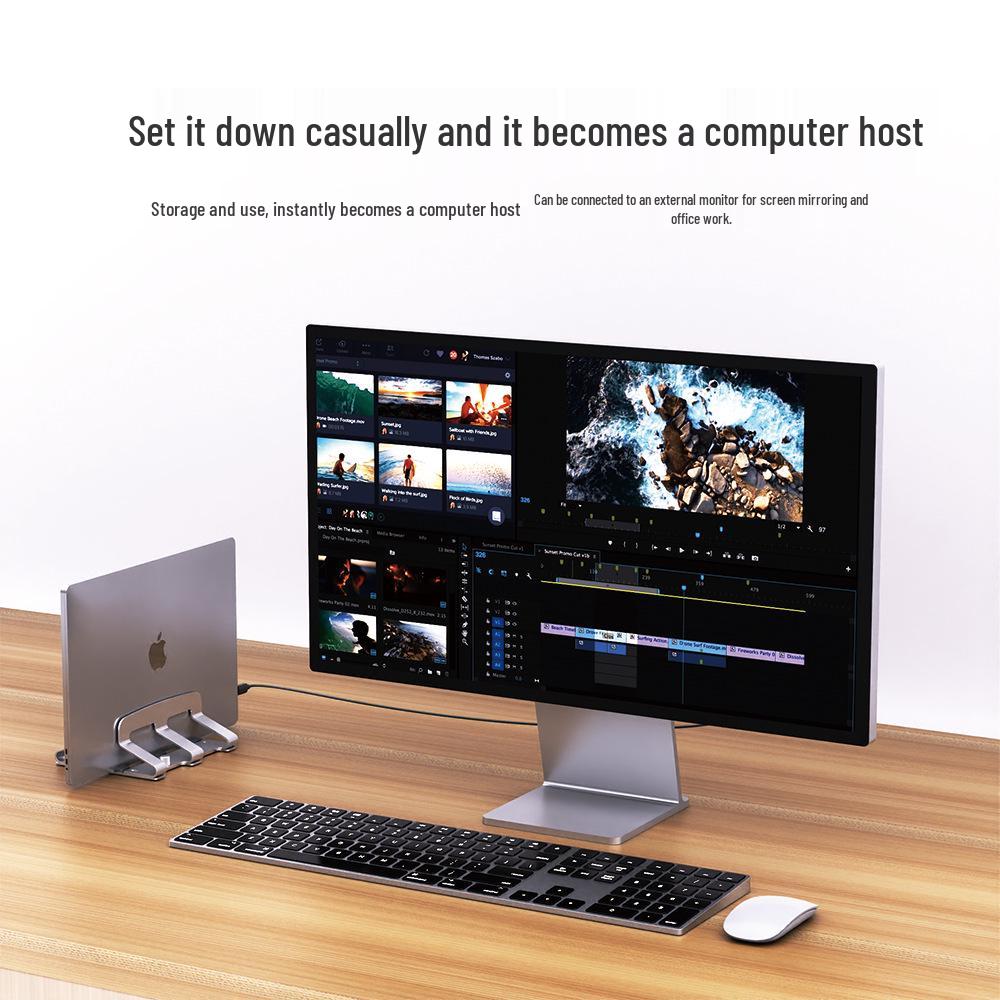 Adjustable Metal Laptop Stand: Double Slot, Stable Vertical Organizer