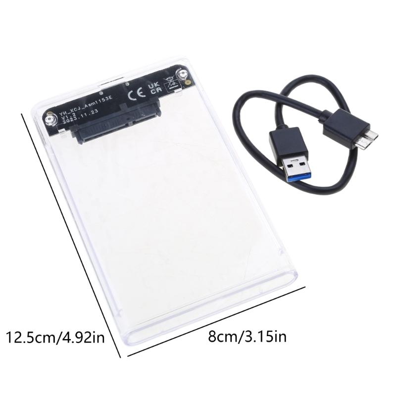 2.5inch Hard Drive Enclosure USB3.0 to SATA3.0 Adapters Supports SSD & HDD 9.5mm 7mm Externals Hard Drive Enclosure