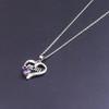 Hot Silvery Geometric Hollow Zircon Heart MOM Pendant Necklace Trendy Fashion Versatile Exquisite Mother's Day Gift Jewelry