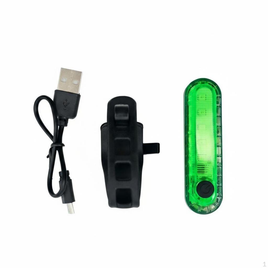 USB Rechargeable Bike LED Warning Light, Pulse, Adjustable, Kids Balance Decor Red