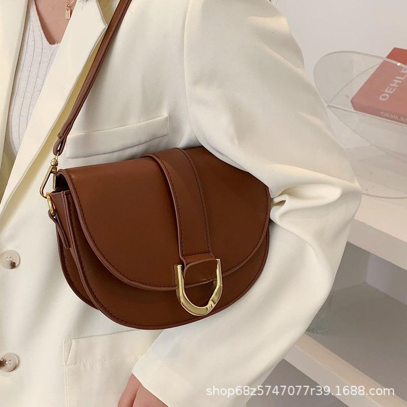 Niche Bag Women's Bag 2025 New Autumn and Winter Fashion Texture Hand-to-hand Saddle Bag One-shoulder Crossbody Bag Armpit Bag
