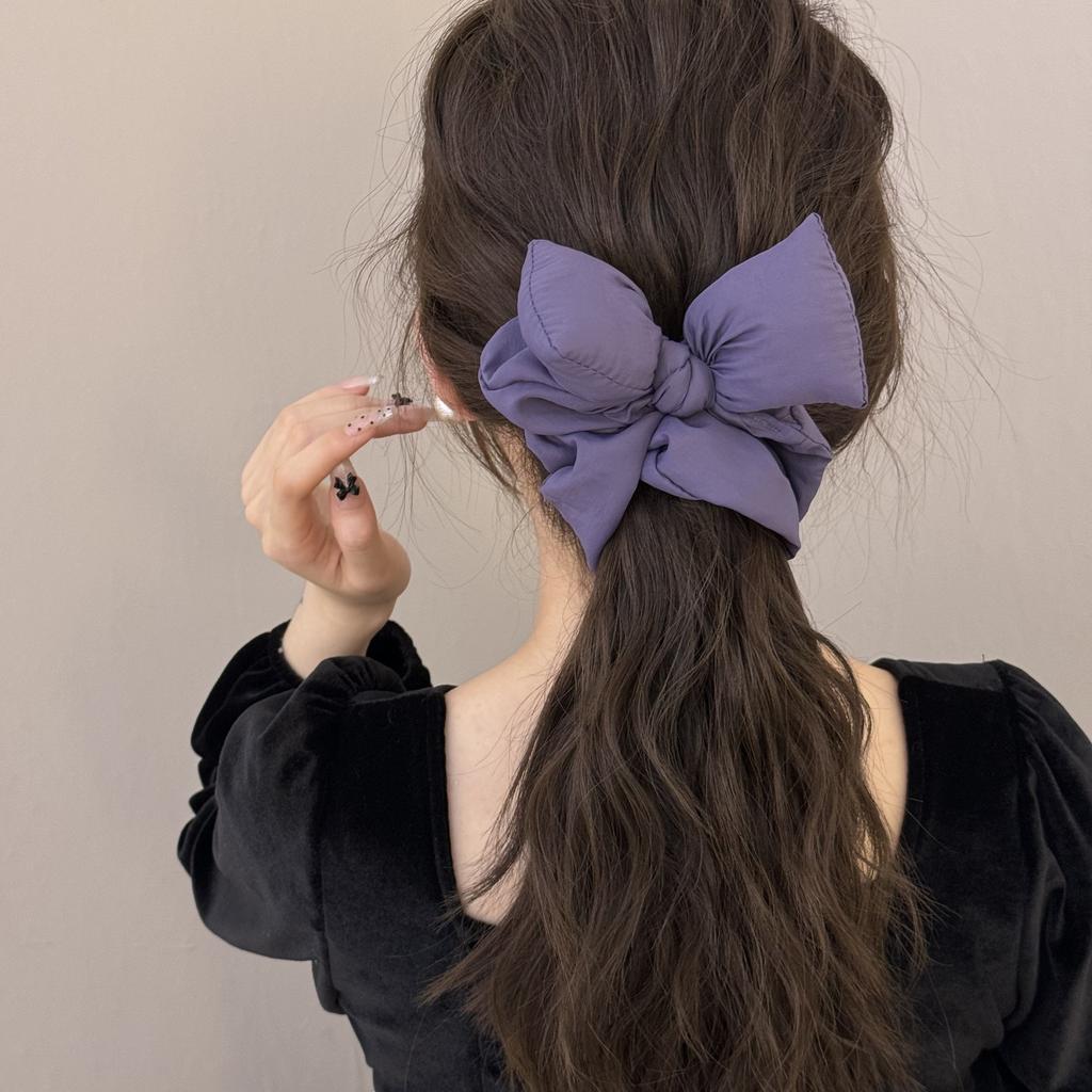 Cotton-filled Bow Hair Tie, Autumn and Winter Large Intestine Circle Headwear, Stylish Hair Tie, Ponytail Hair Tie