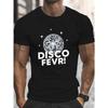 T-shirt Casual da Uomo con Scollo Tondo e Maniche Corte, Design DISCO FEVER per l'Estate, TAGLIA XXL