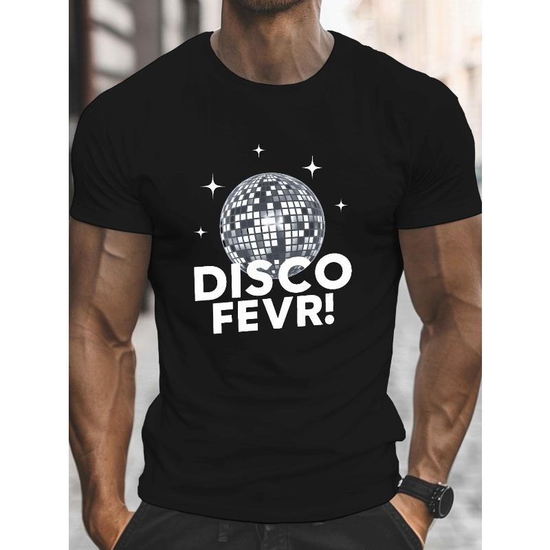 

DISCO FEVER Design Men s Casual Grew Neck Short Sleeve T-Shirt for Summer, PLUS SIZE 2XL чёрный