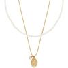 Tatiana [2SET] Mini Oval Coin Pearl Necklace set_SE0131