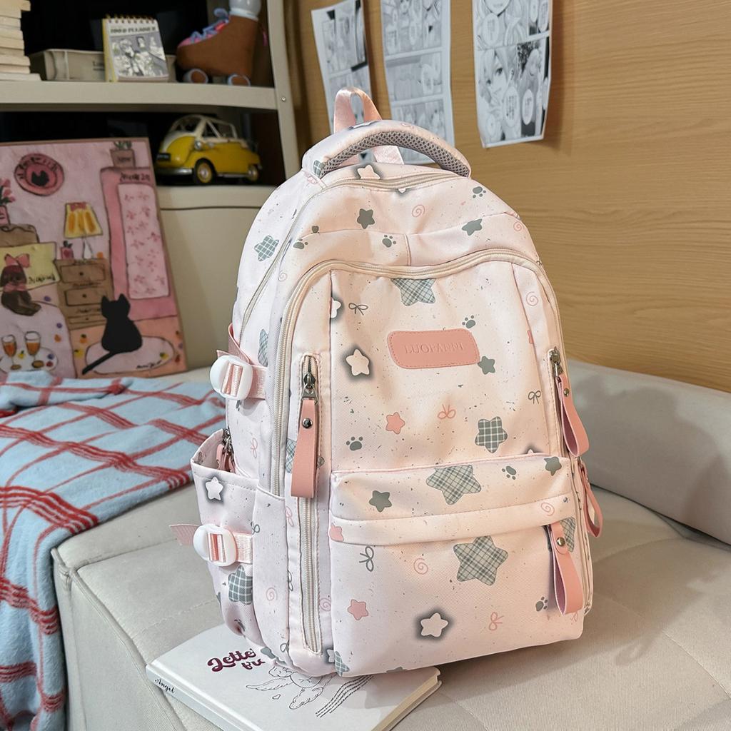 Schoolbag cute high-value backpack large-capacity junior high school student college bag female simple lightweight versatile travel backpack