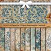 Blue Floral Retro Journal Collage Paper - 10 Sheets