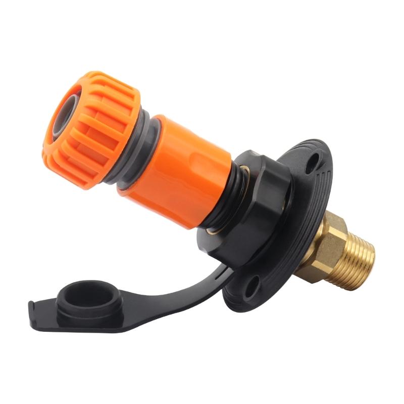 Leak Resistant RVs Water Connection Kit Lead Free Brass Components And Universal ABS Housing Water Fill Hatches Inlet