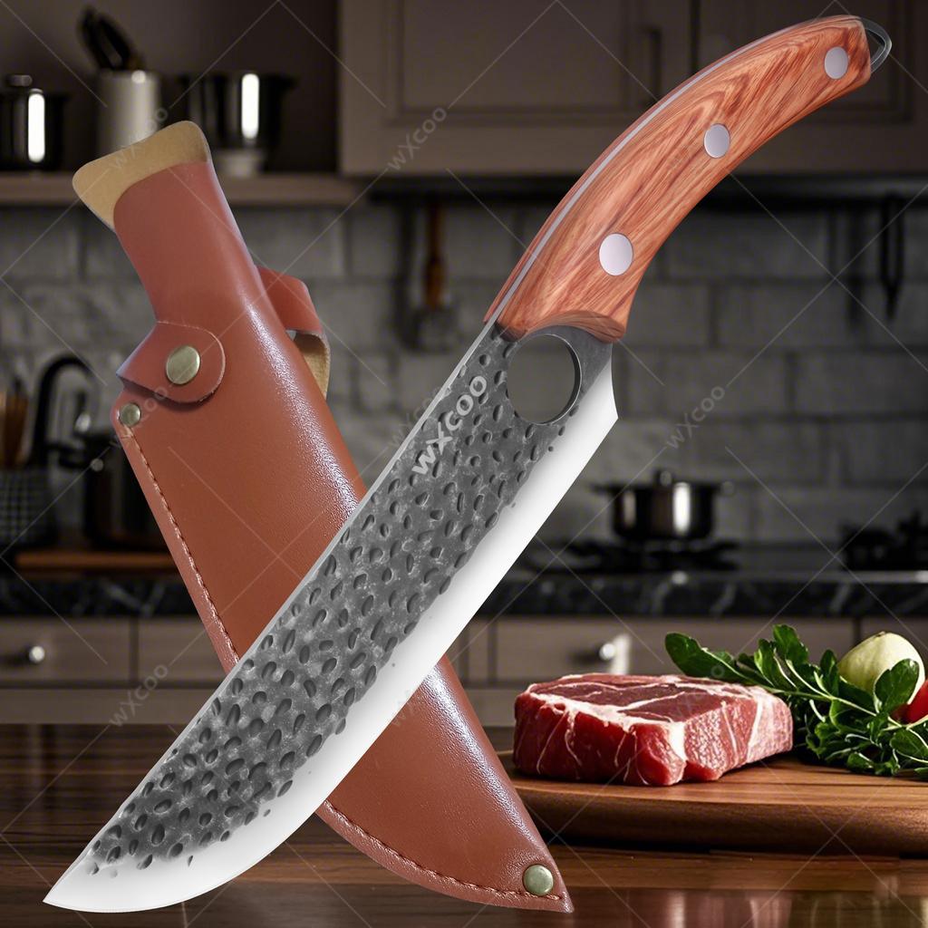 WXCOO Hand Forged Boning Knife Set High Carbon Clad Steel Meat Fish Fruit Cleaver Knife Professional Butcher Kitchen Chef Knives