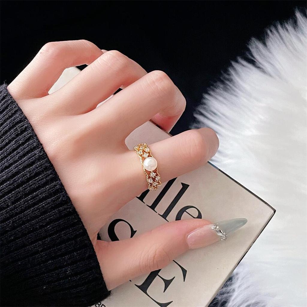 Shining Zir*****Pen Ring, Personalized Niche Design, Sweet And Elegant Temperament, Advanced Sense, Daily Matching, Ring Woman
