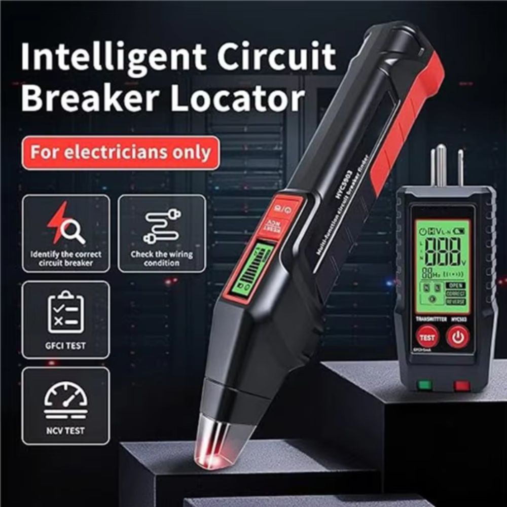 Handheld Receiver Circuit Breaker Finder Digital Display Branch Line Review Outlet Wiring Tester Automatic Detection for US Plug