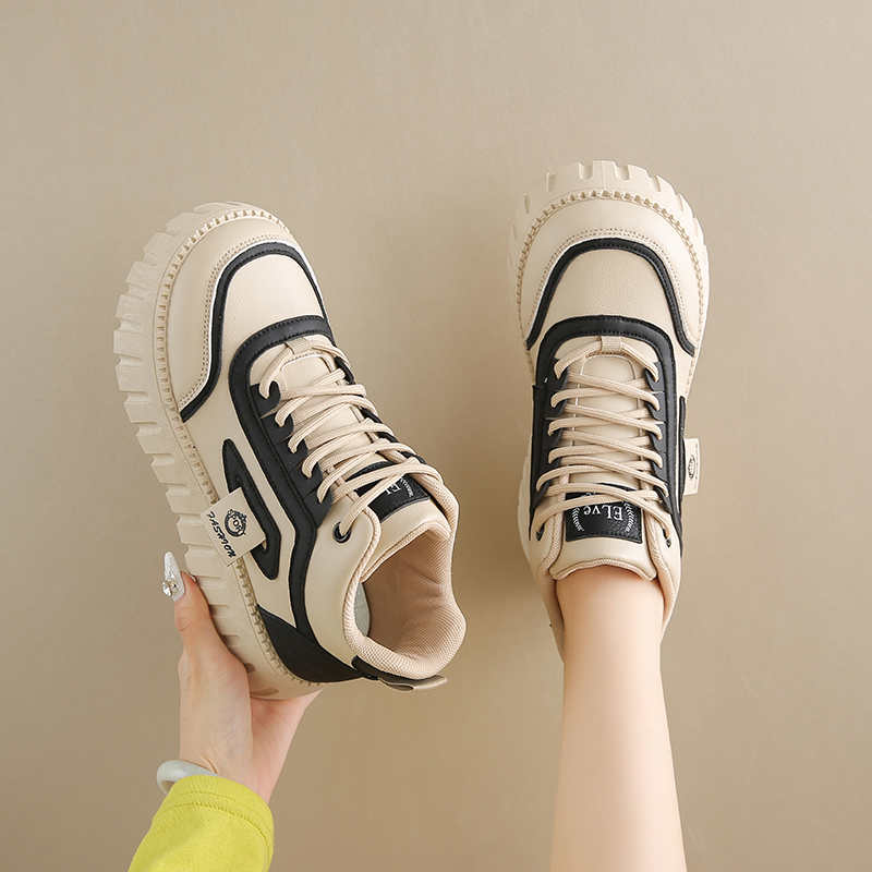 Fashion Synthetic Leather Tan Woman Boots For Lady Therapeutic Luxury Design Sneakers White Skateboard Shoes Sport Classical