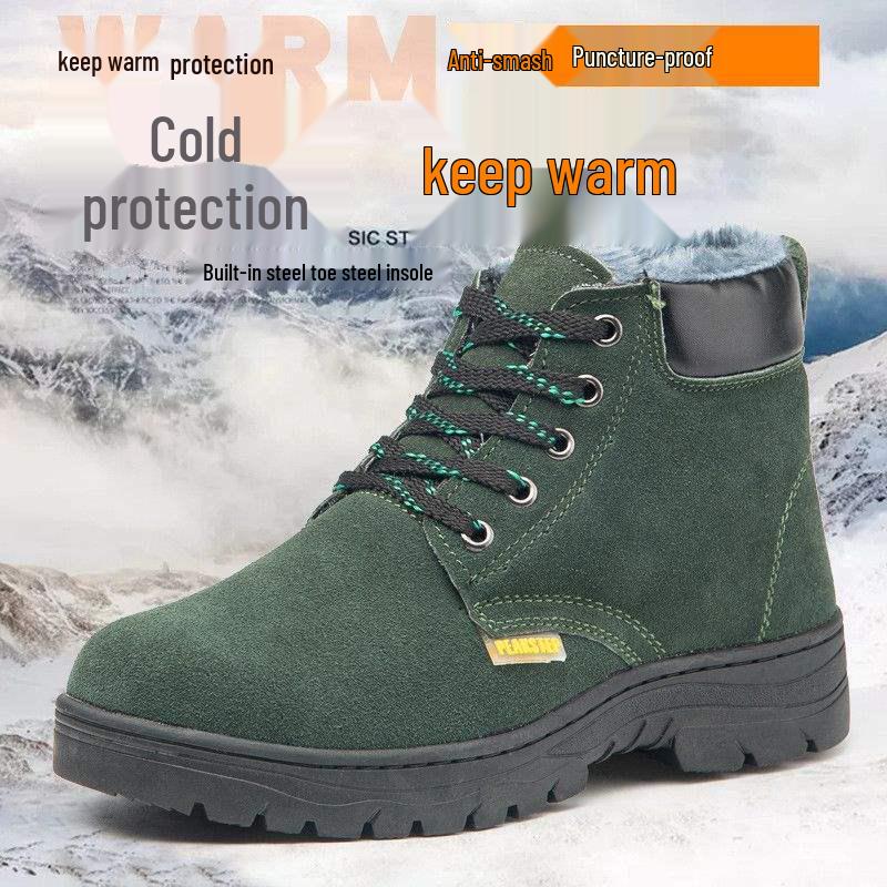Unisex Winter Stahlkappen-Arbeitsstiefel - Warm, Bruchsicher, Durchtrittsicher, Abriebfest, Hohe Schutzschuhe