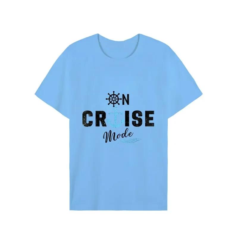 Men's T-shirt Top On Cruise Mode Print Short Sleeve Streetwear Men Tshirt Casual Tops Summer Vacation Clothing Male Tshirt Tees