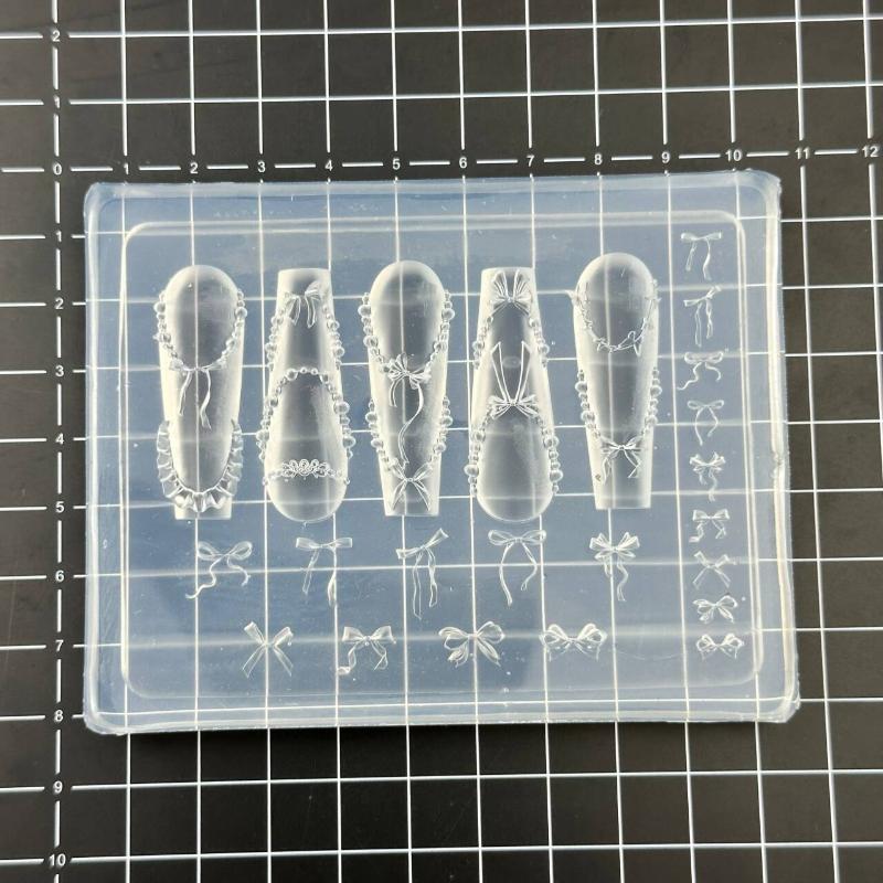 Creative Fun Bowknot Flower Nail Art Silicone Mould Handmade Nail Art Mold Decoration Cartoon Art Mold Diy Accessories Tool
