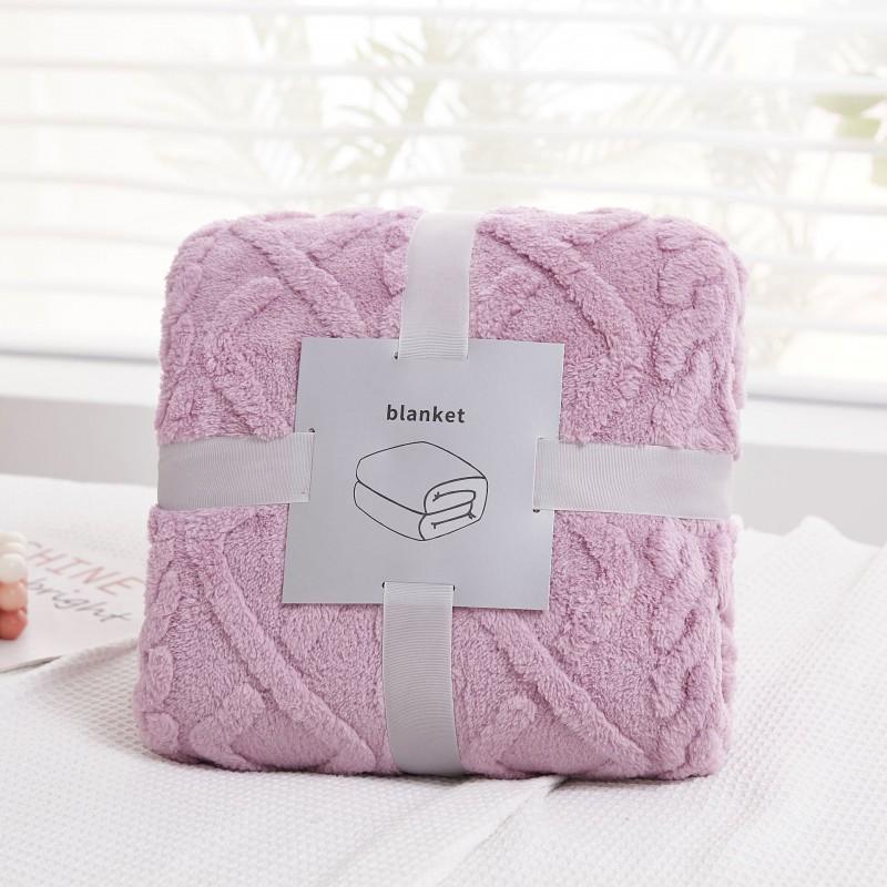 TaoFuu Fleece Blanket Jacquard Nap Office Sofa Dorm Bed