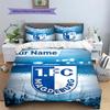 Benutzerdefinierter Name 1. FC Magdeburg Bettwäsche, Steppbett-Set Bettbezug Kissenbezug Zuhause Geburtstagsgeschenk(1 Bettbezug + 2 Kissenbezüge, ohne Füllung) -HE1