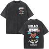 Christian Jesus Bible Verse Washed T-shirts Men's Women Fashion Vintage Oversized T Shirts Harajuku Cotton Short Sleeve T-shirt