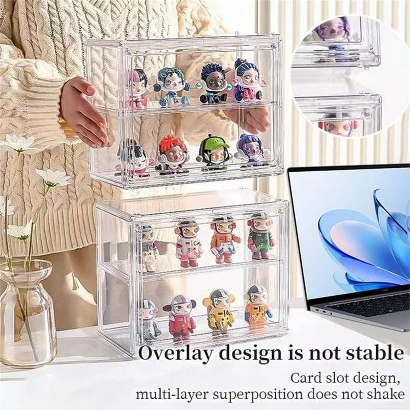 1/2PCS Handmade Transparent Ladder Anime Car Model Storage Box Three Layer Dustproof Blind Jewelry Sorting Display Acrylic