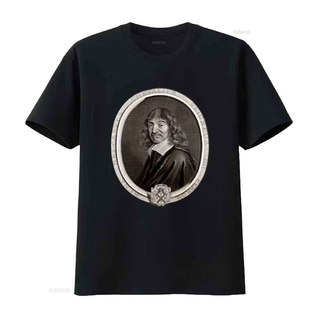 René Descartes T Shirt Philosopher Philosophy Vintage Portrait Design Unique Intellectual Appar