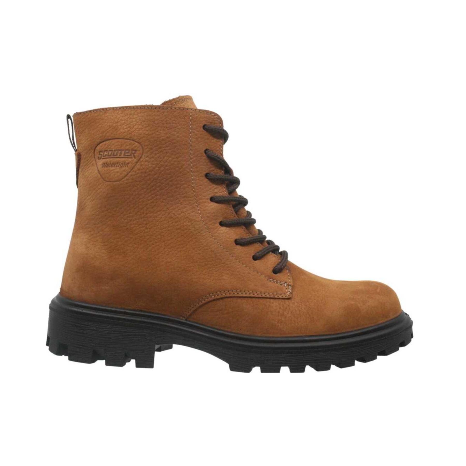 

Водонепроницаемые кожаные женские сапоги цвета корицы Z7106NPF