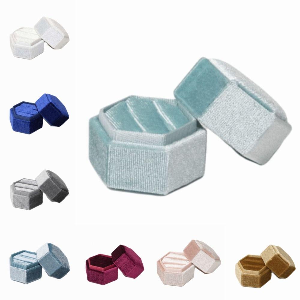 Elegant Hexagon Vintage Ring Box High-End Jewelry Display Case Durable Ring Storage Box Engagement