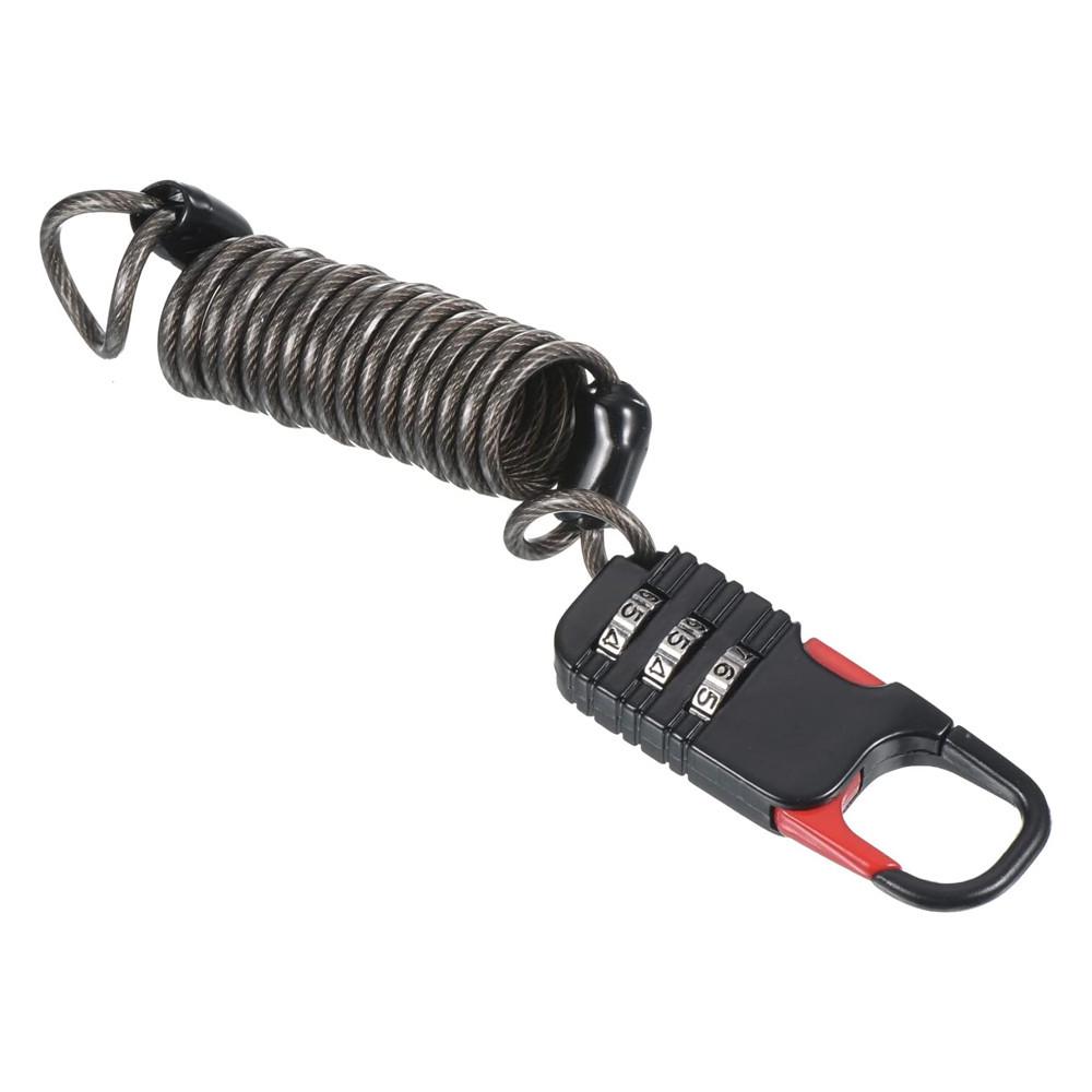 Extended Beam Anti-theft Combination Padlock with Retractable Steel Cable for Luggage, Gym, Dormitory, Cabinet, and Door Security