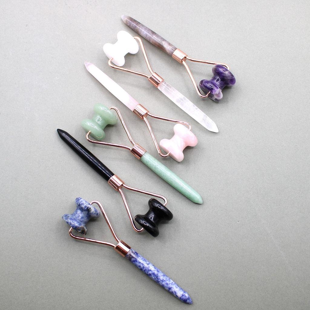 Rose Quartz Face Roller Jawline Massager