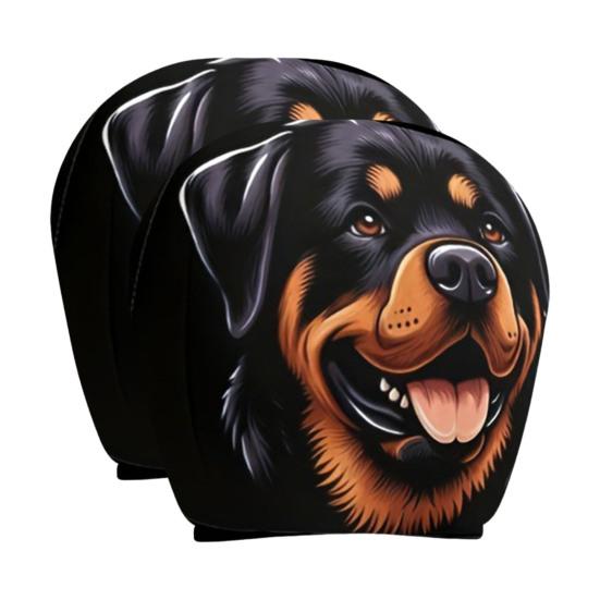 Protective Covers for Car Seats 2PCS Universal Knitting Headrest Cover, Dog/Cat/Tiger/Monkey Fit Auto Accessories Printed, Breathable Stretch Vehicle