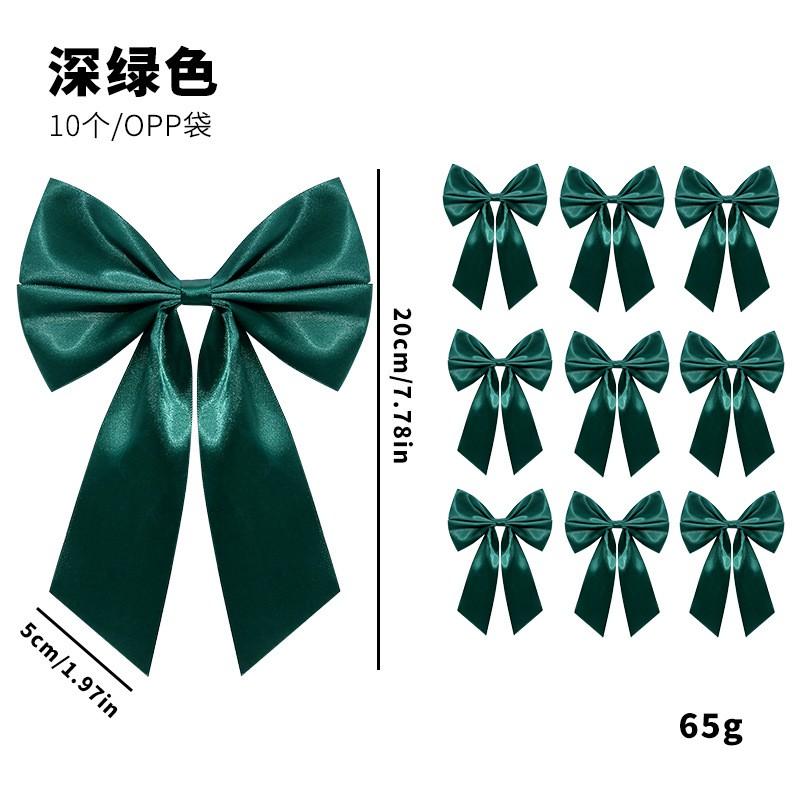 20cm Christmas Bow Ornaments Set Of 10 PU Hanging Decorations Tree Home Holiday Party Decor