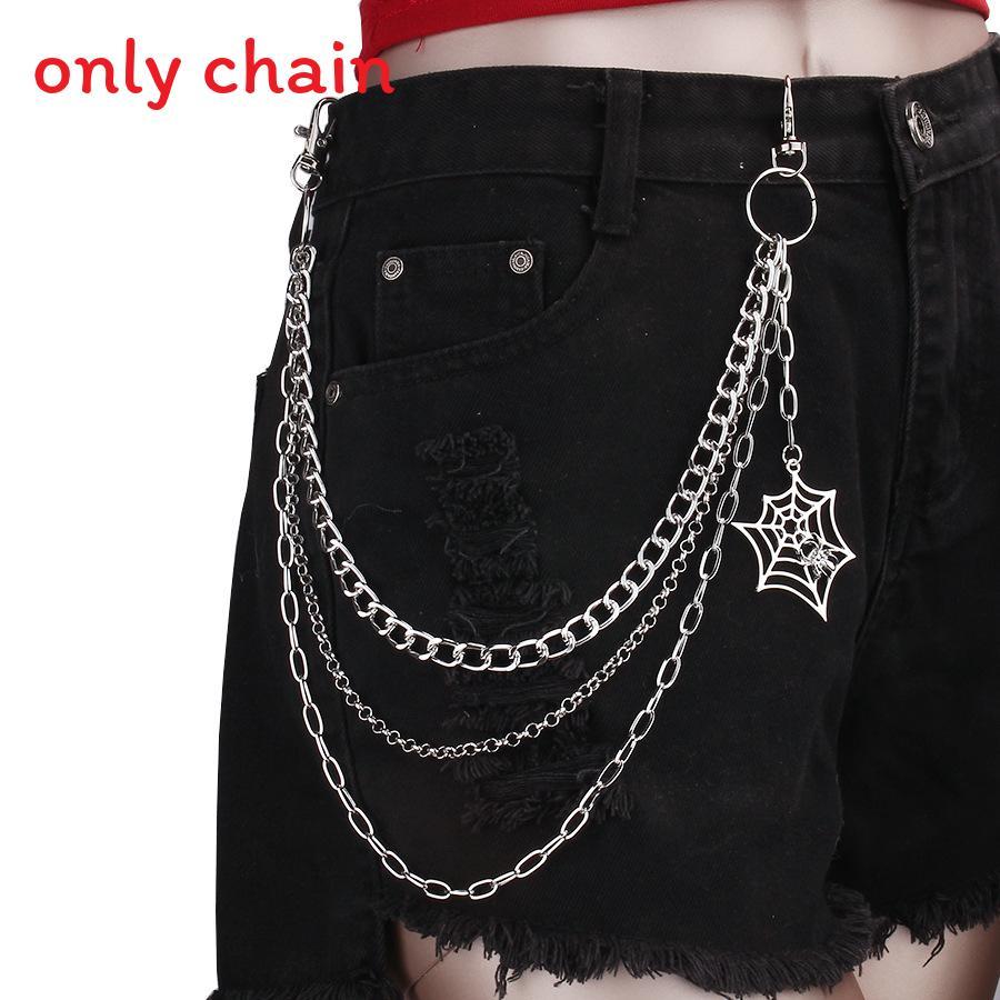 

Spider Web Metal Waist Chain With Multiple Rings For Punk Hip Hop Style Men Women срібний