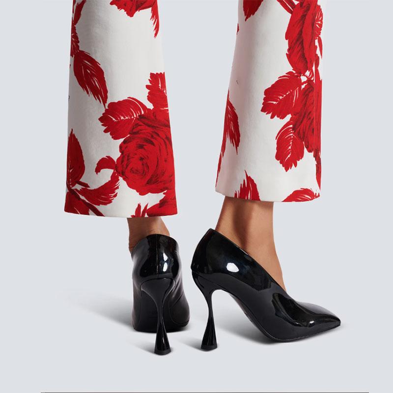 Fashion Show Style 10.5cm Irregular High Heels Spring/Summer Square Head Black White Fashion Sexy Professional Commuter Naked Shoes 43