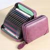 Women RFID Blocking Credit Card Holder Wallet PU Leather Zipper Card Case Accordion Card Organizer Multi Slot ID Card Holder Mini Coin Purse Gift