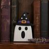Halloween Home Decorations Wooden BOO Decoration for Tiered Trays, Creative Solid Wood Boo Sign Tabletop Centerpieces Party Decor