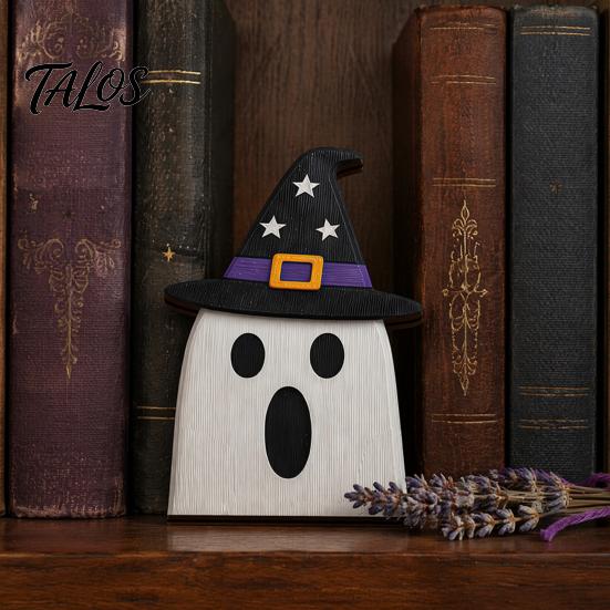 Halloween Home Decorations Wooden BOO Decoration for Tiered Trays, Creative Solid Wood Boo Sign Tabletop Centerpieces Party Decor